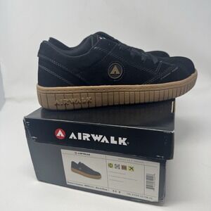NEW Airwalk Safety Womens Size 9.5B Camino Comp Toe‎ Work Shoe Black Gum AW6111